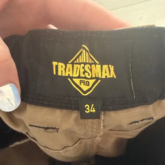 Brown Cargo Pants with Black Reinforced Panels - Men's Utility Style - Picture 3 of 5